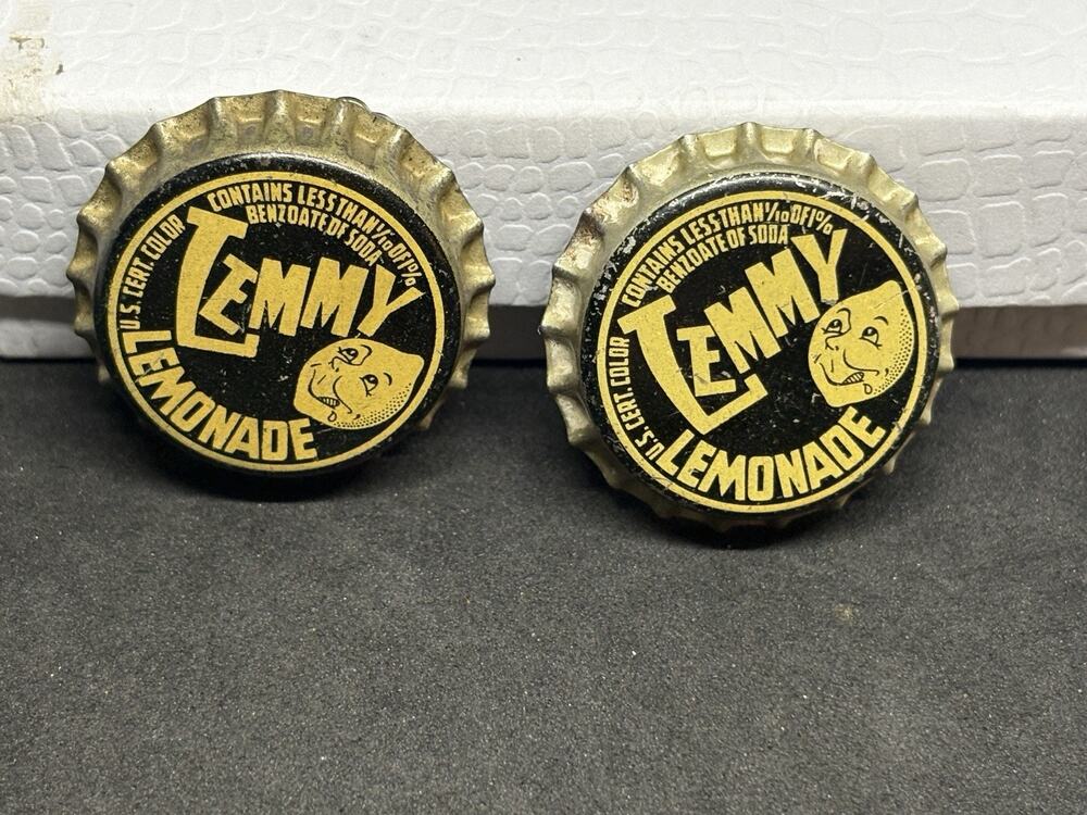 Vintage "Lemmy" Lemonade Soda Bottle Cap Clip On Earrings Novelty Advertising